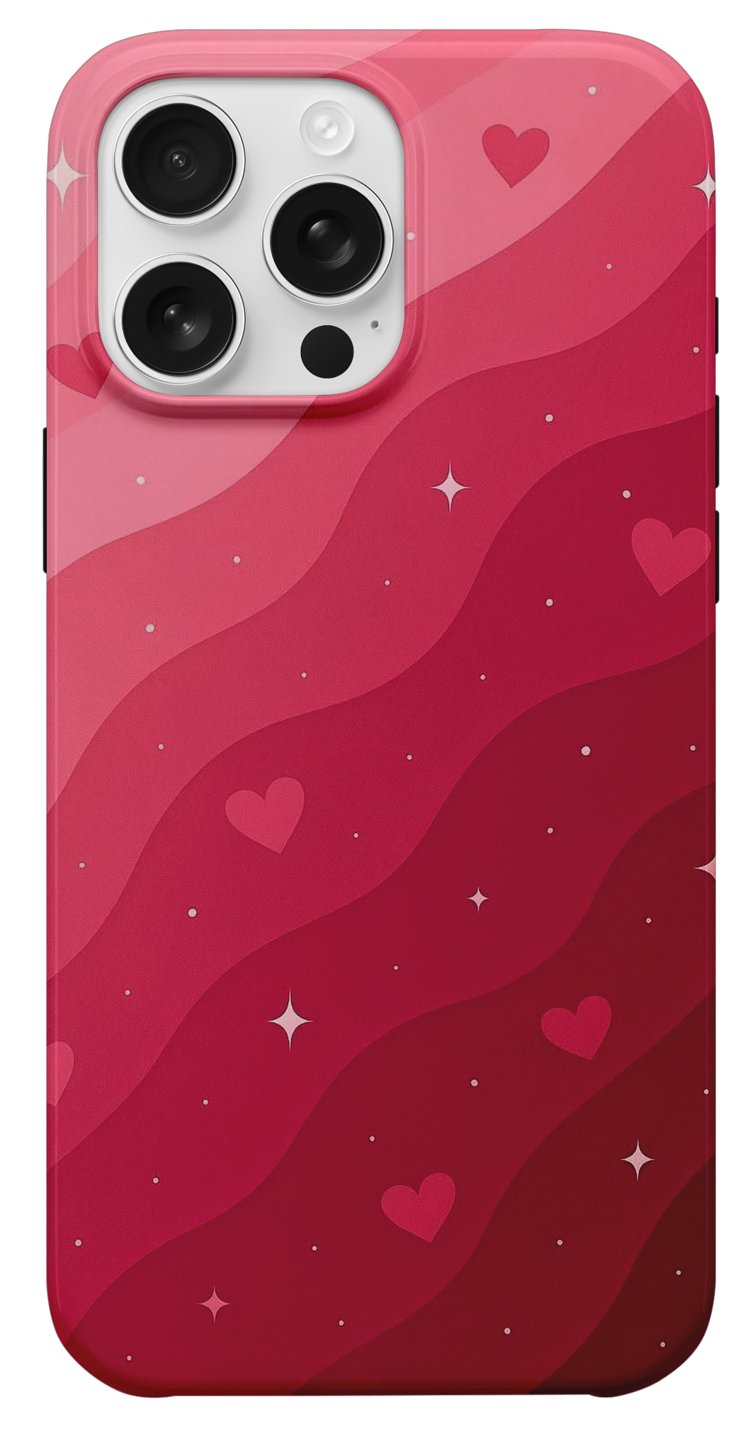 Kalpli Dalgalı Pembe Telefon Kılıfı