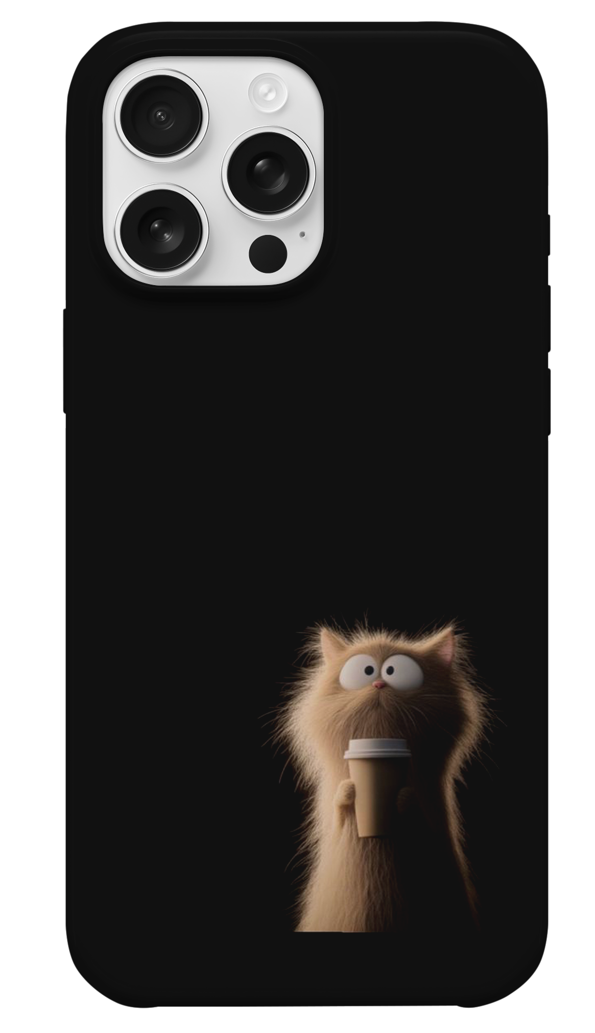 Kahveli Kedi Telefon Kılıfı - Komik Tasarım
