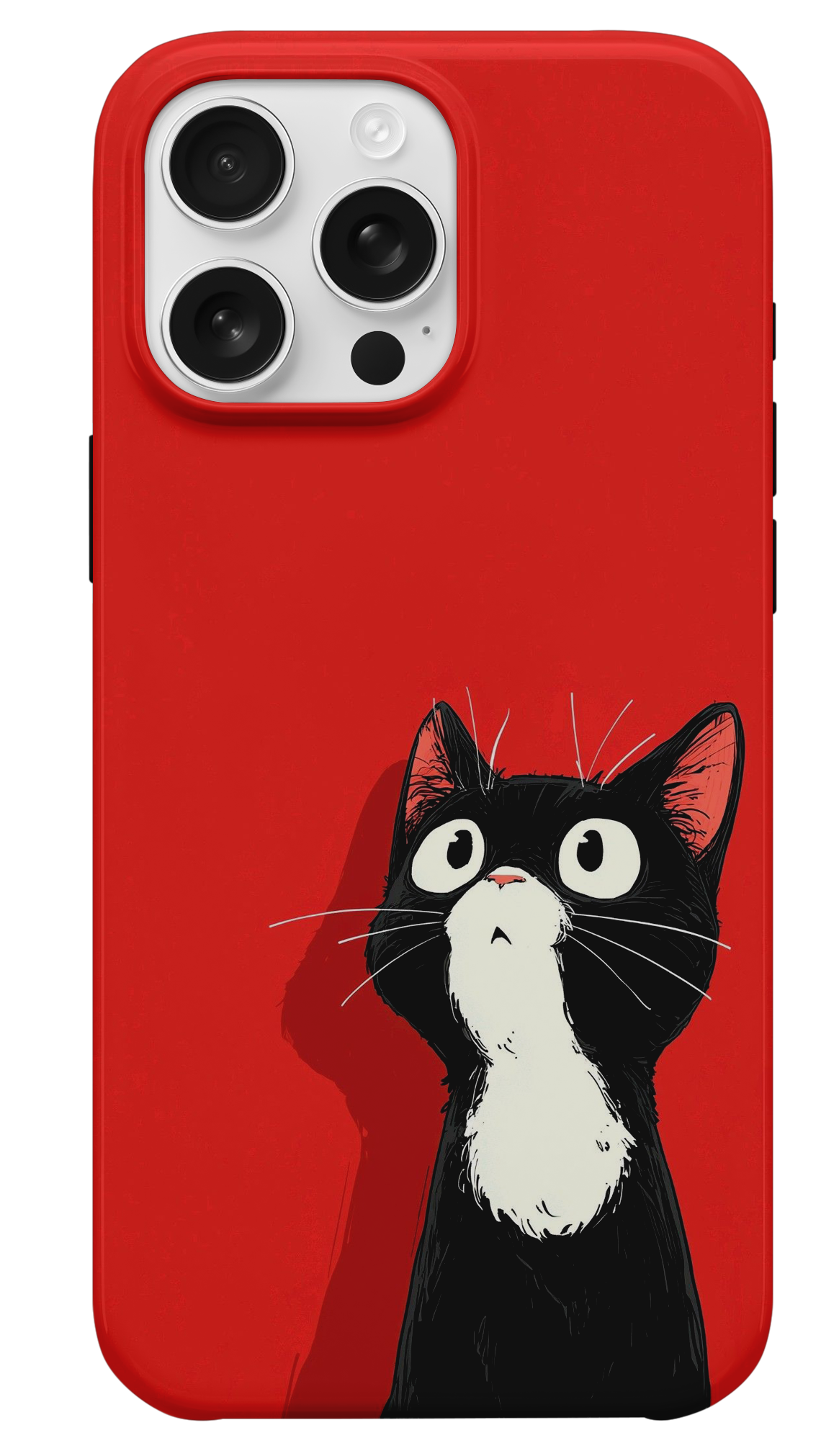 Şaşkın Siyah Kedi Telefon Kılıfı