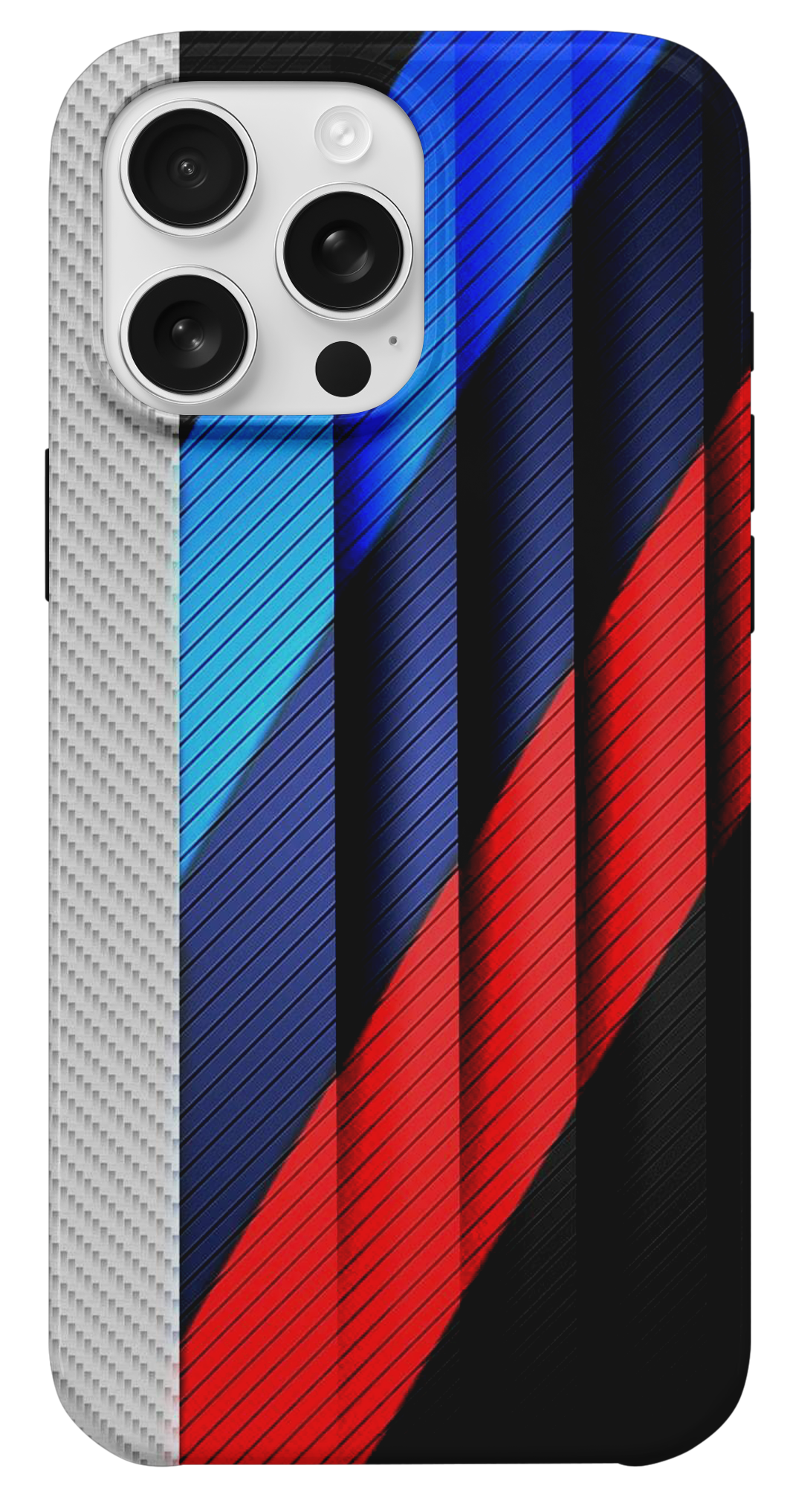 M Serisi Çizgili Karbon Fiber Telefon Kılıfı