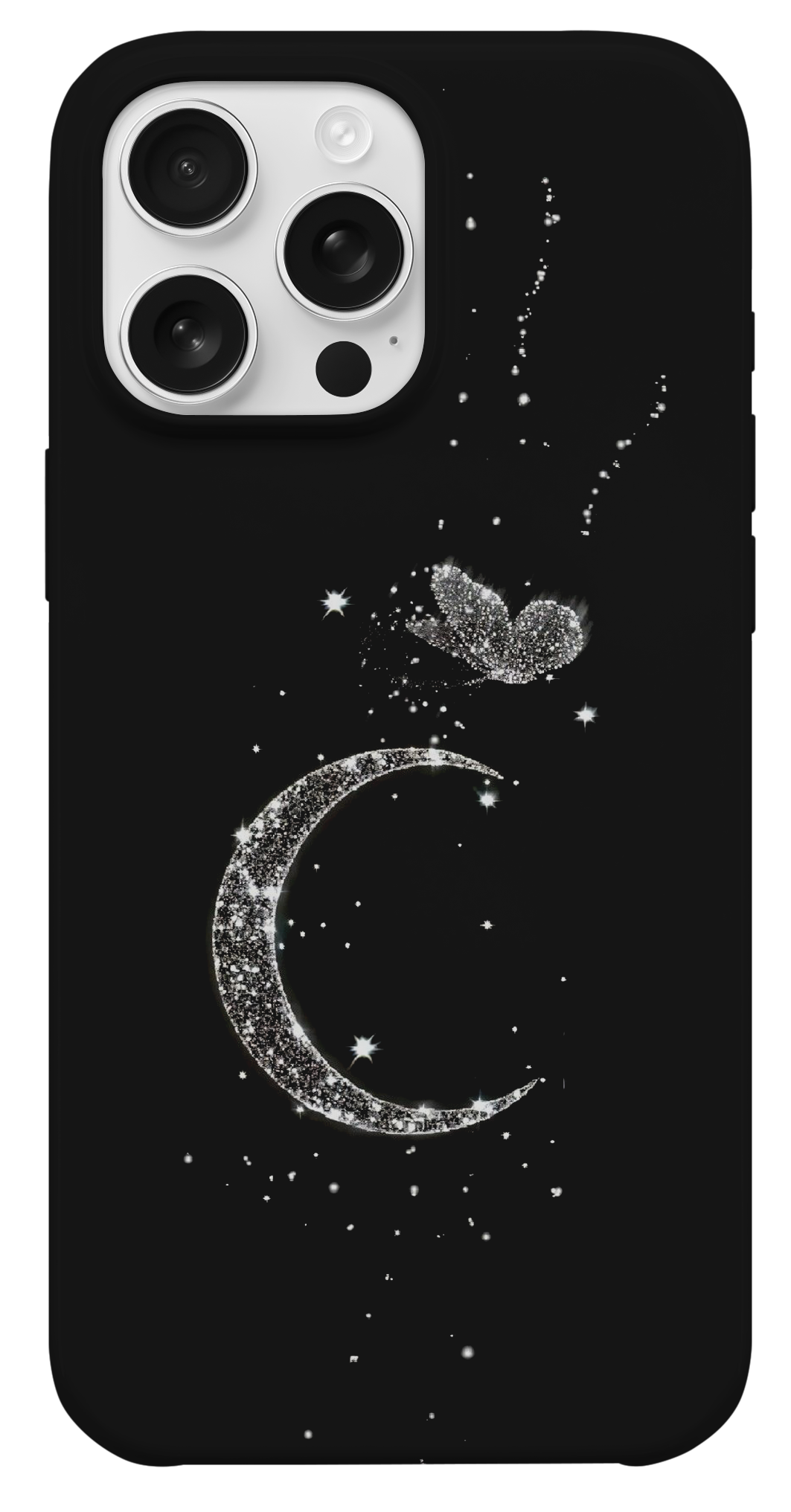 Ay ve Kelebek Taşlı Telefon Kılıfı