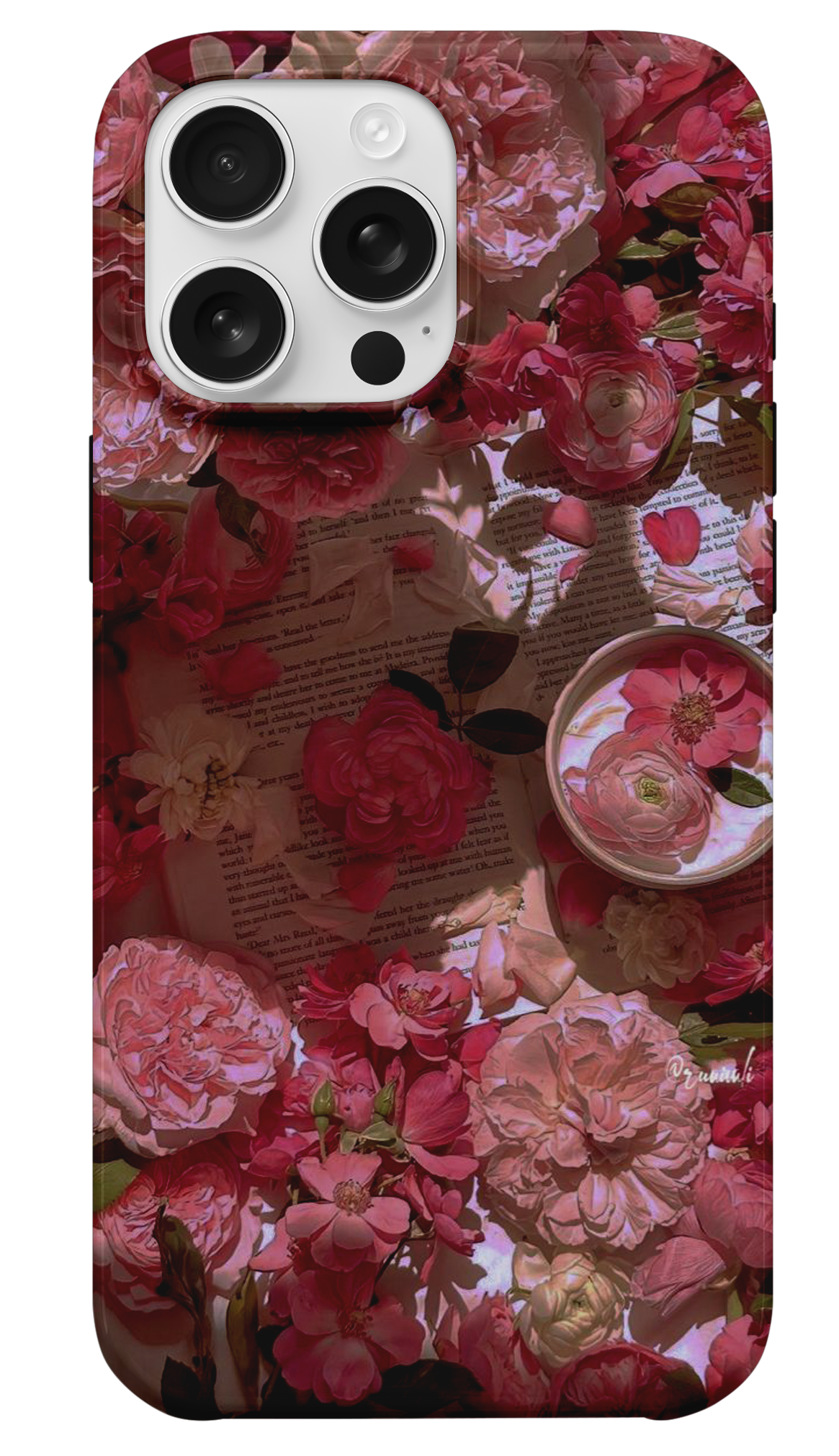 Pembe Bahce Romani Telefon Kilifi - | Romantik Cicek Deseni