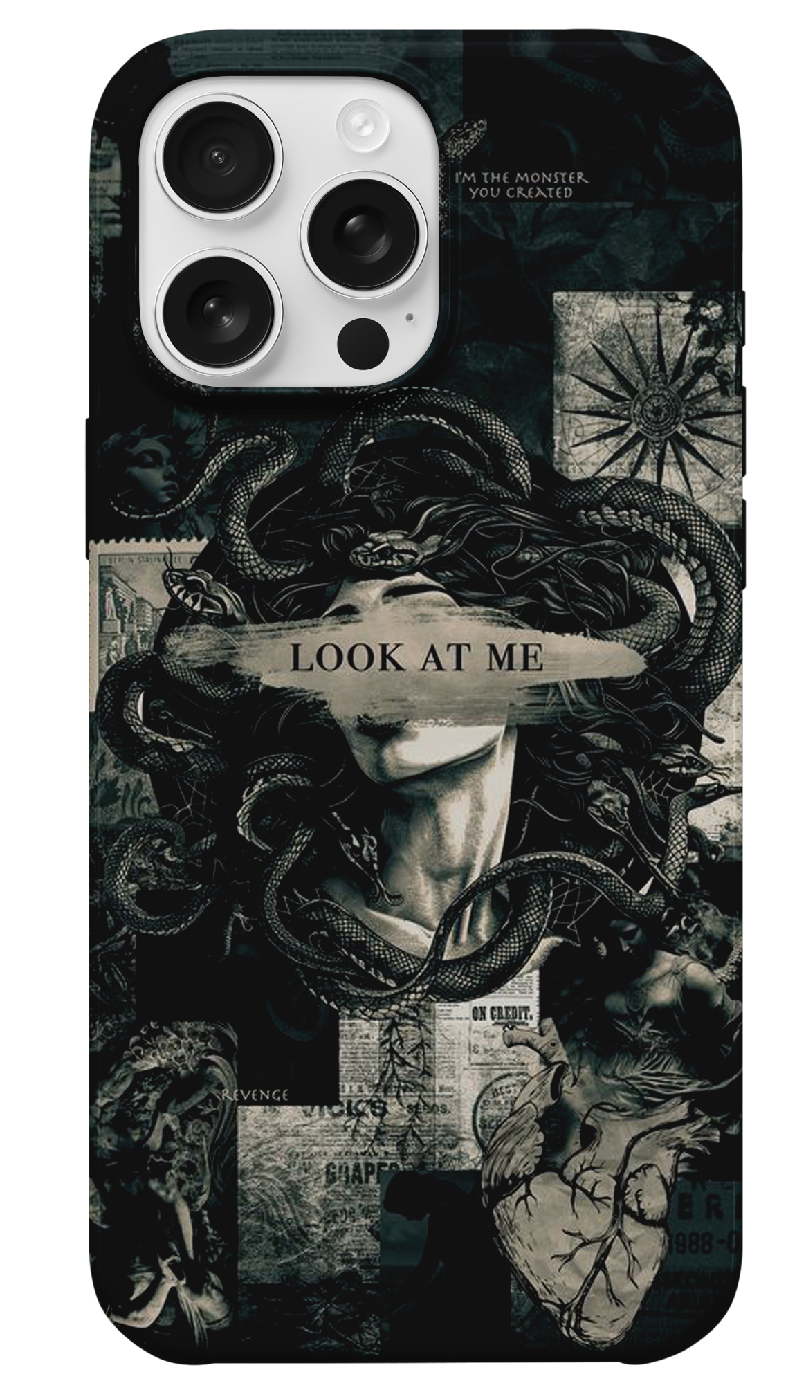 Medusa's Gaze - Karanlık Mitoloji Kolaj Telefon Kılıfı