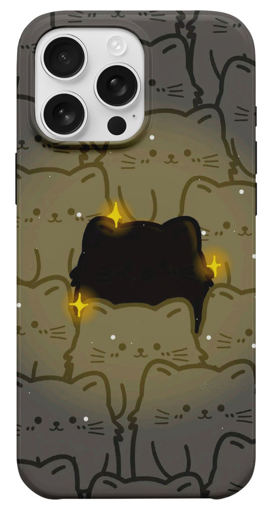 Sevimli Kedi Desenli Işıltılı Telefon Kılıfı
