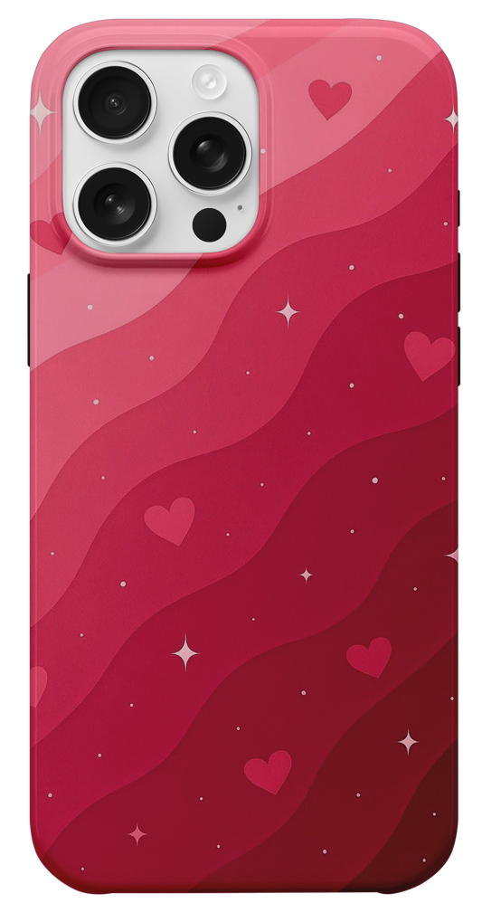 Kalpli Dalgalı Pembe Telefon Kılıfı