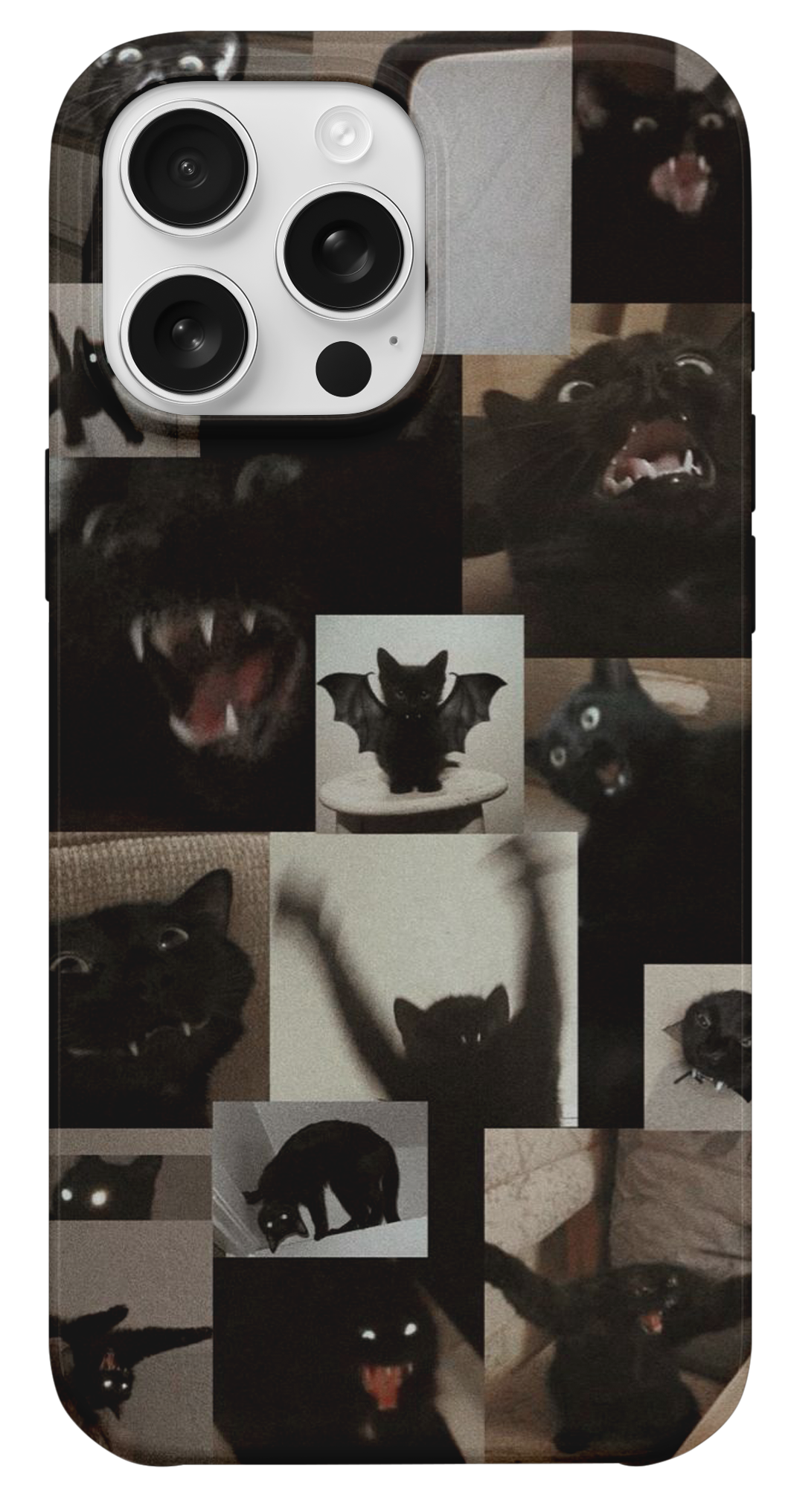 Kara Kedi Kolaj Telefon Kılıfı