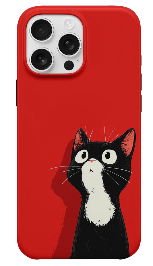 Şaşkın Siyah Kedi Telefon Kılıfı
