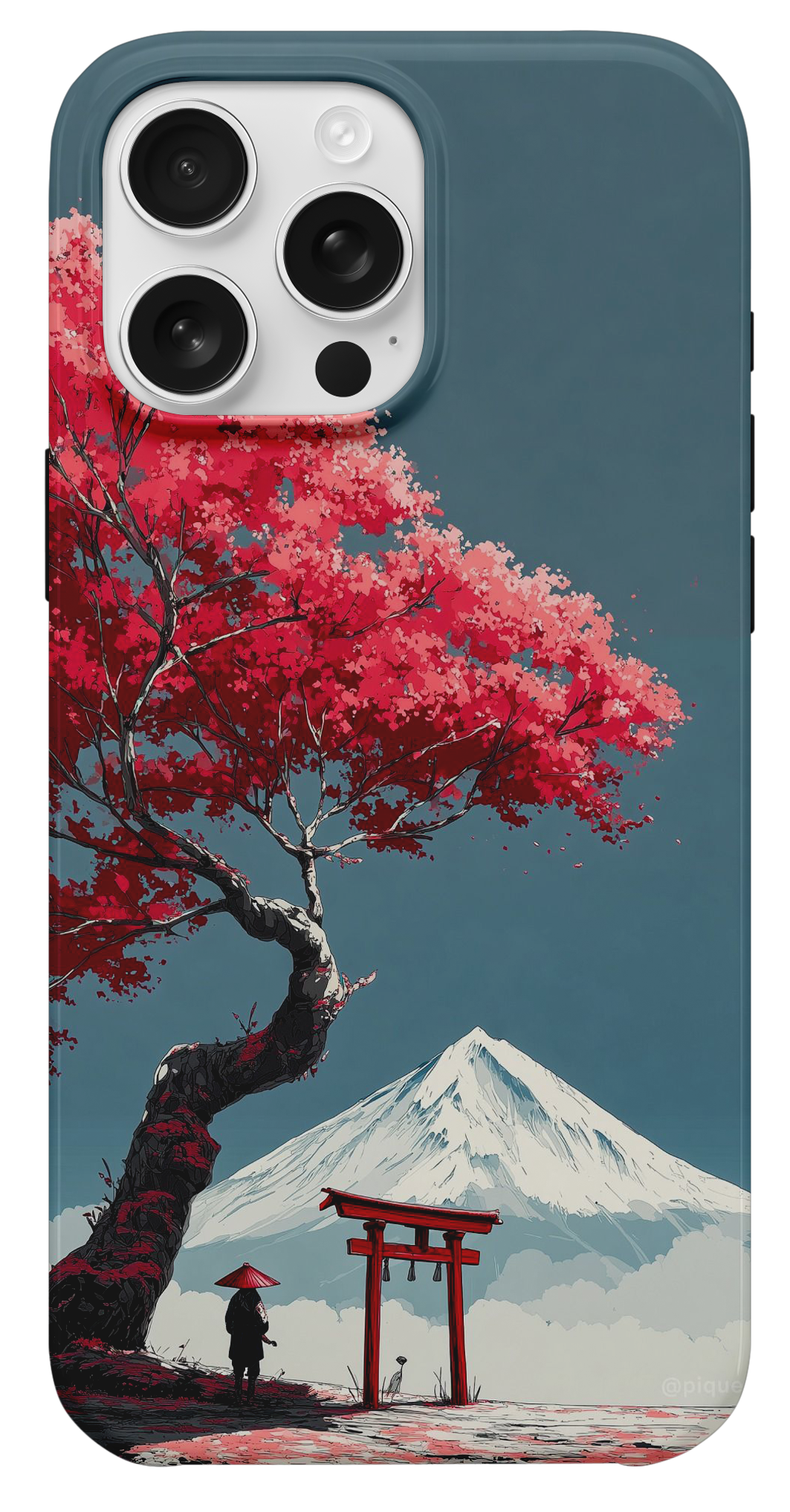Japon Sakura Ağacı ve Fuji Dağı Telefon Kılıfı
