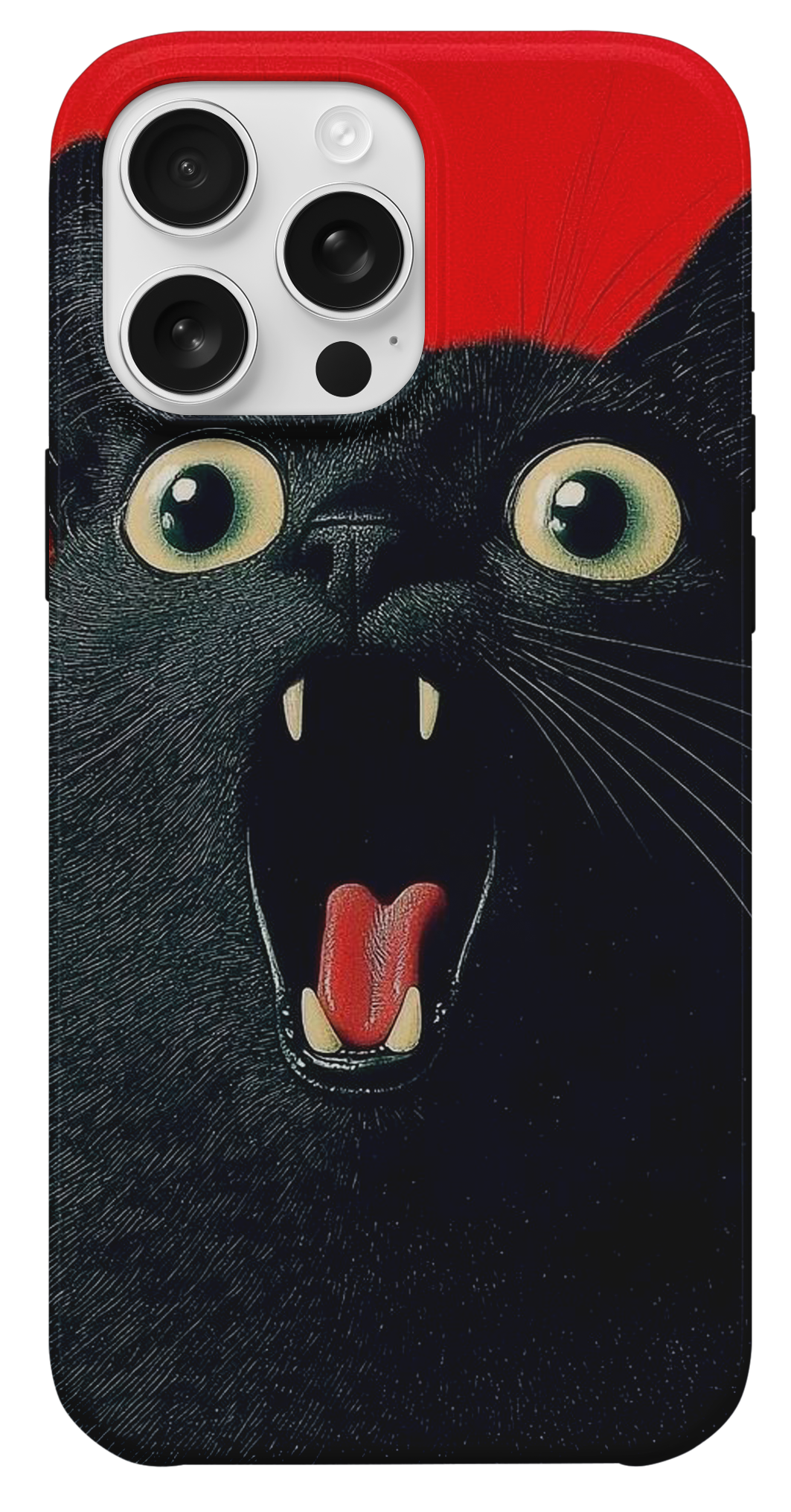 Kırmızı Şapkalı Kara Kedi Telefon Kılıfı