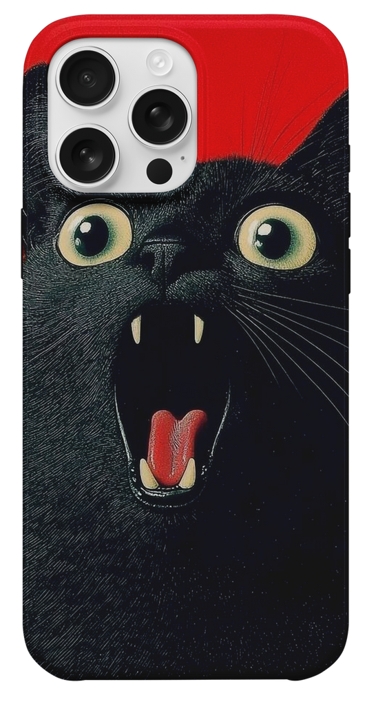 Kırmızı Şapkalı Kara Kedi Telefon Kılıfı