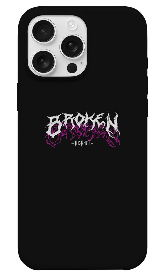Broken Heart Neon Metal Telefon Kılıfı - Gotik Tasarım iPhone Samsung Uyumlu