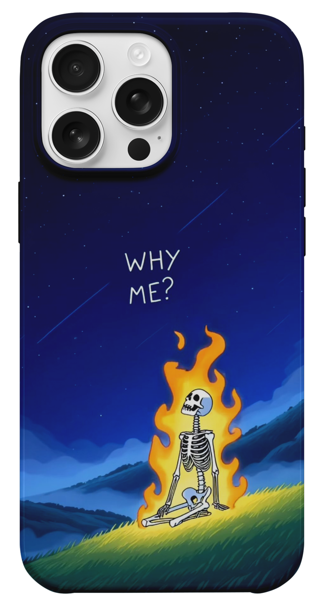 Why Me Ateşli İskelet Telefon Kılıfı