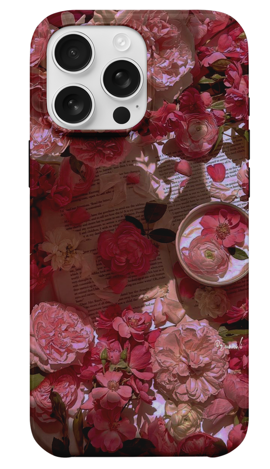 Pembe Bahce Romani Telefon Kilifi - | Romantik Cicek Deseni