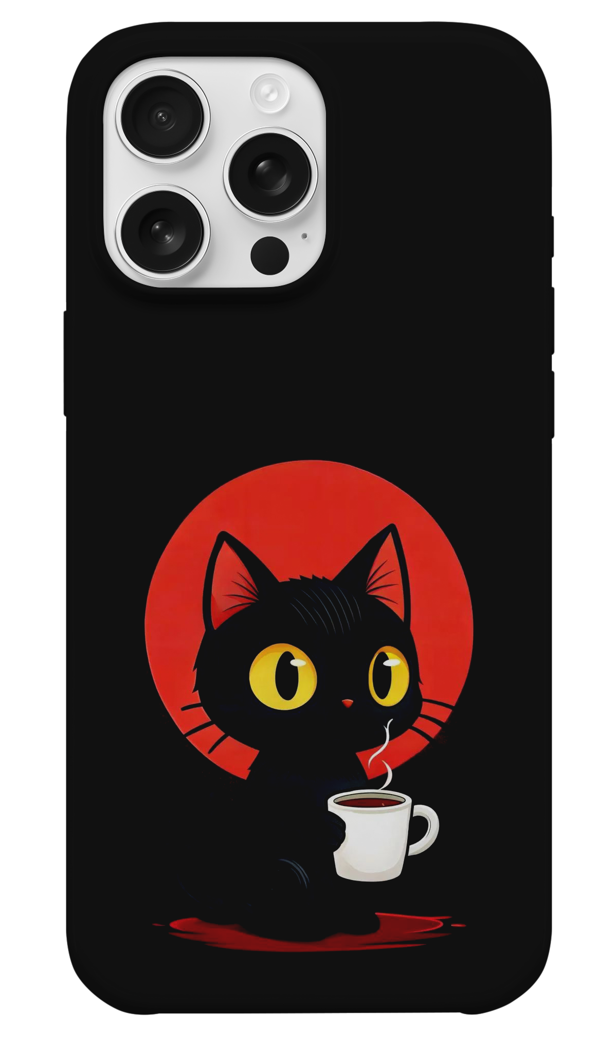Black & Red Kedi Telefon Kılıfı