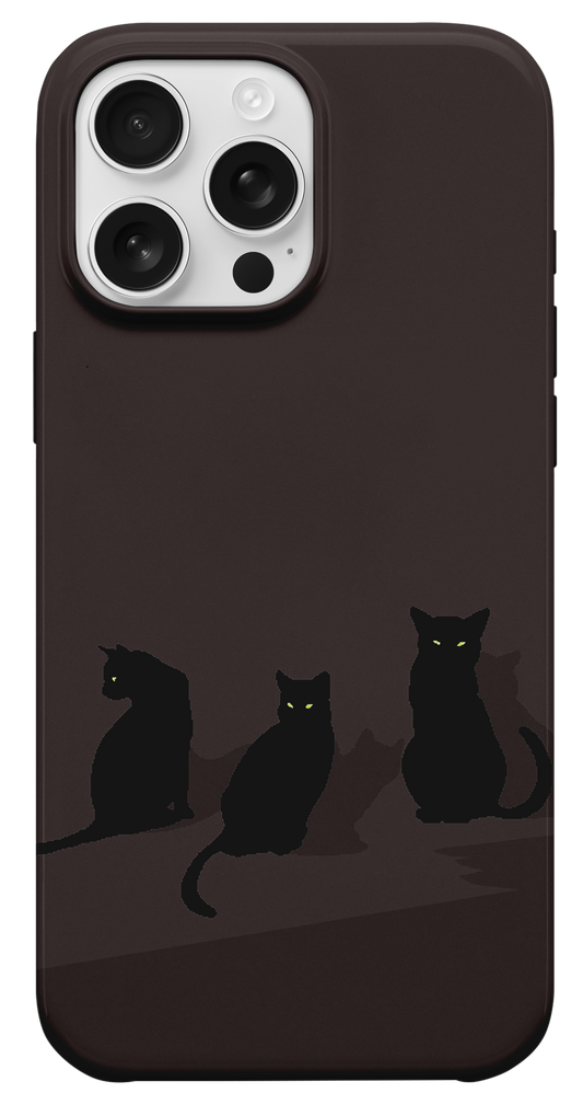 Üç Siyah Kedi Telefon Kılıfı