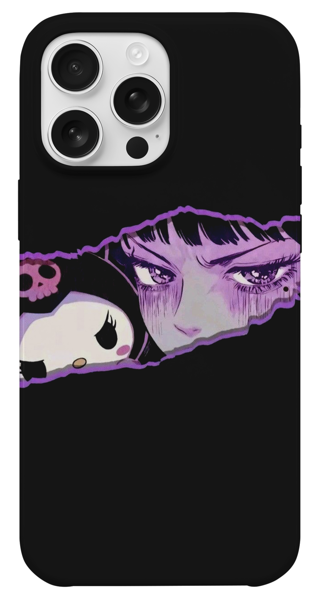 Mor Anime Kız Gözyaşı Telefon Kılıfı