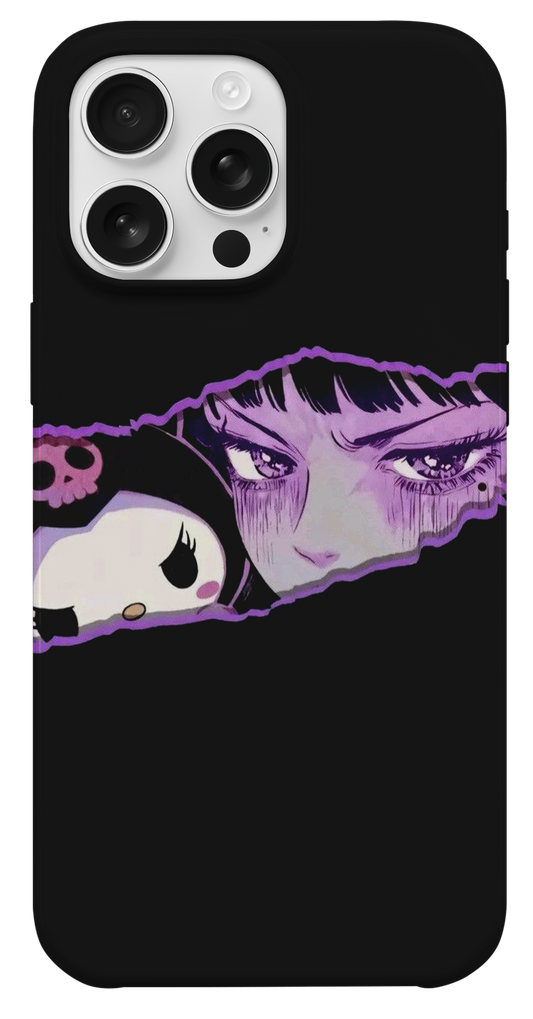 Mor Anime Kız Gözyaşı Telefon Kılıfı