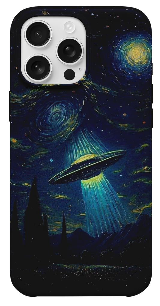 Yıldızlı Gece UFO Sahneli Telefon Kılıfı