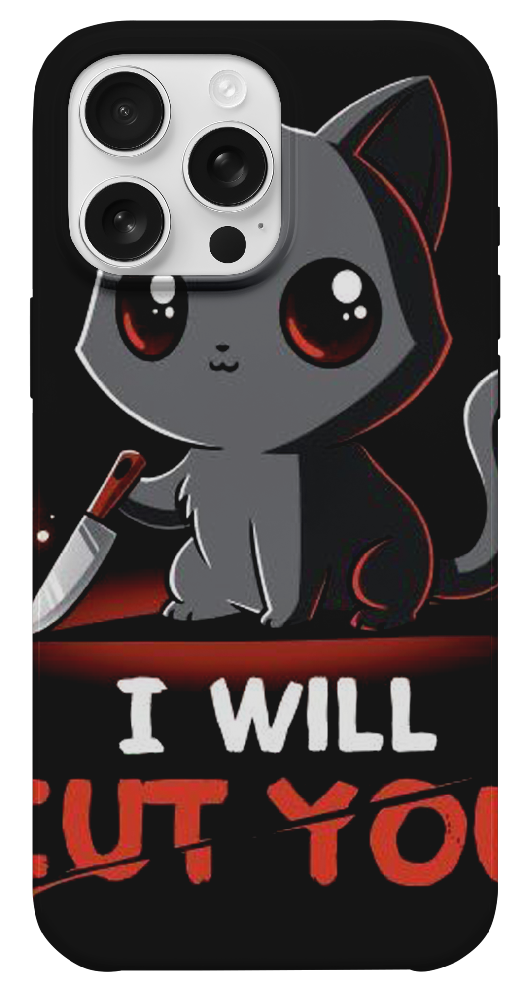 Kara Kedi I Will Cut You Telefon Kılıfı