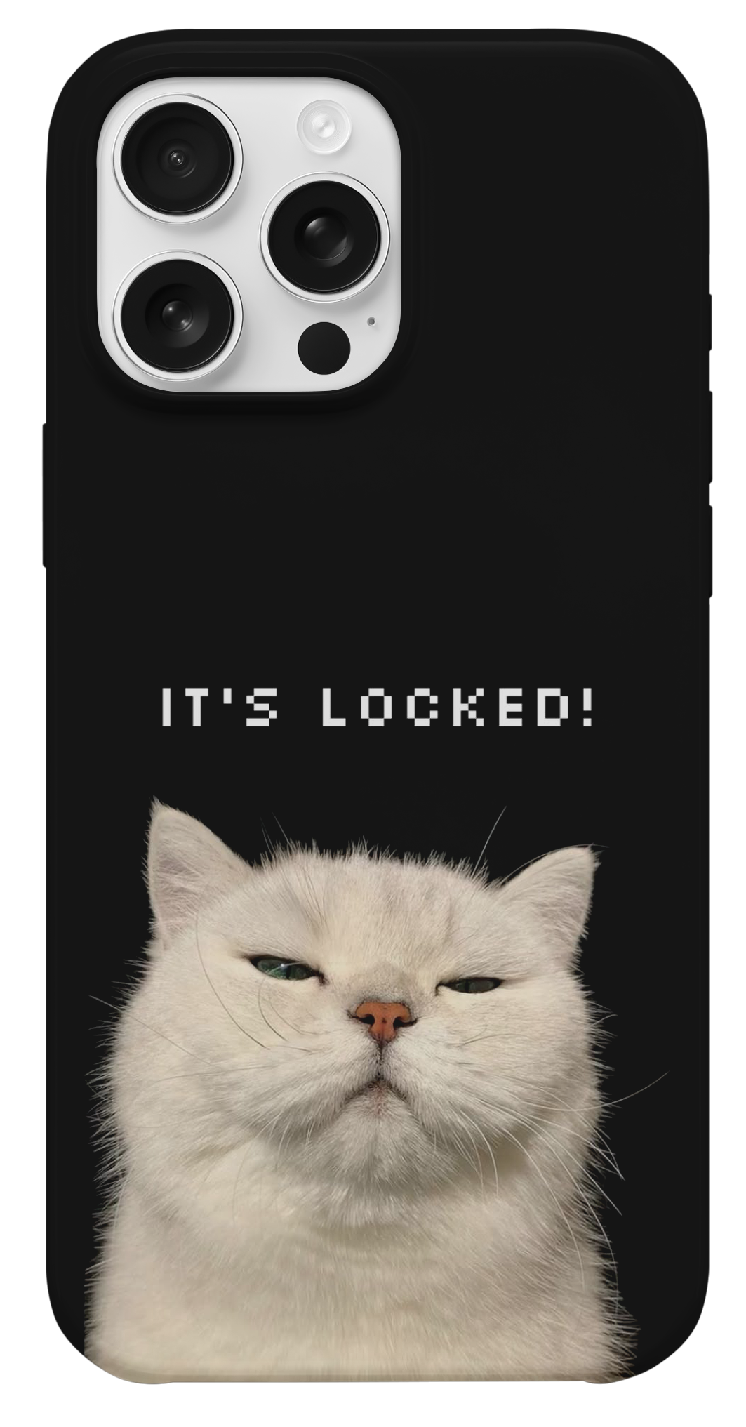 Kilitli Beyaz Kedi Telefon Kılıfı