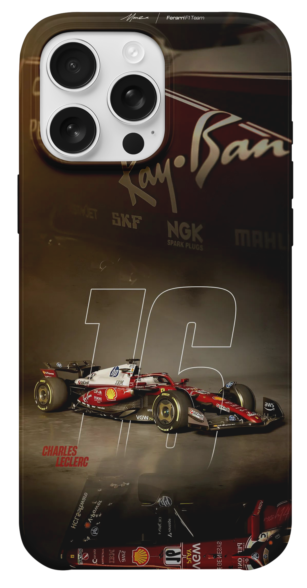 Charles Leclerc 16 Numaralı Ferrari F1 Yarış Arabası Telefon Kılıfı