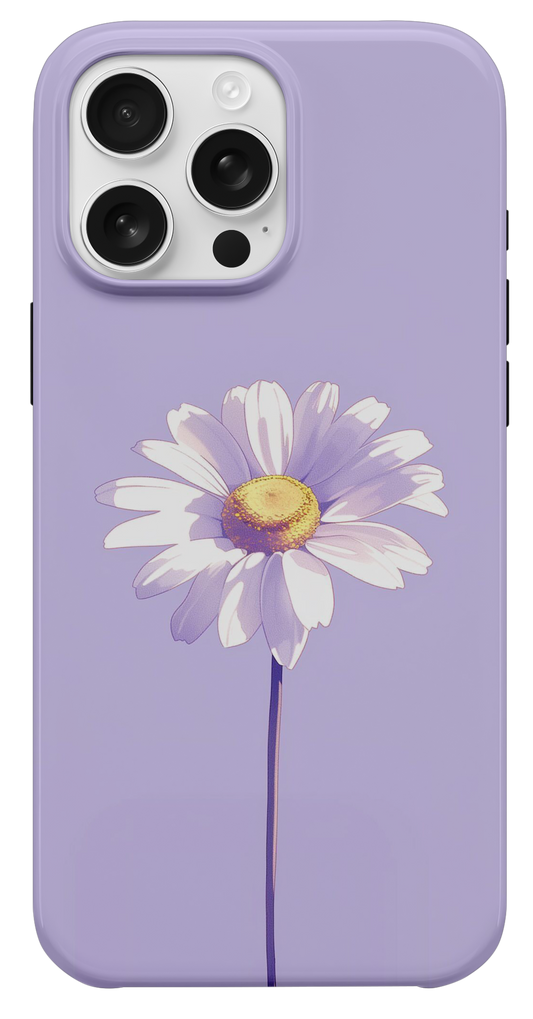 Lila Papatya Desenli Telefon Kılıfı